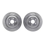 Dynamic Friction 2006-2015 Jaguar S-Type Rear Drilled & Slotted Silver Rotors by Dynamic Friction Company 7002-20031