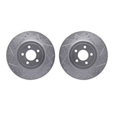 Dynamic Friction 2005-2023 Chrysler 300 Front Drilled & Slotted Silver Rotors by Dynamic Friction Company 7002-39004