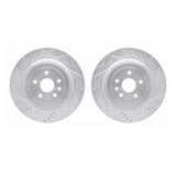 Dynamic Friction 2009-2024 Cadillac CTS Rear Drilled & Slotted Silver Rotors by Dynamic Friction Company 7002-47053
