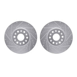 Dynamic Friction 2017-2025 Buick Enclave Front Drilled & Slotted Silver Rotors by Dynamic Friction Company 7002-48001