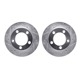 Dynamic Friction 1976-1993 Ford Bronco Front Drilled & Slotted Silver Rotors by Dynamic Friction Company 7002-54006