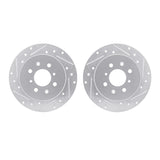 Dynamic Friction 2001-2005 Acura EL Rear Drilled & Slotted Silver Rotors by Dynamic Friction Company 7002-59045