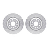Dynamic Friction 2006-2025 Audi TTS Quattro Rear Drilled & Slotted Silver Rotors by Dynamic Friction Company 7002-74043