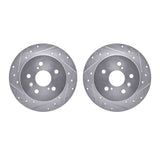 Dynamic Friction 2012-2018 Lexus ES300h Rear Drilled & Slotted Silver Rotors by Dynamic Friction Company 7002-76109