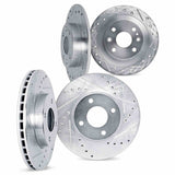 Dynamic Friction 1995-2000 Nissan 200SX Front & Rear Drilled & Slotted Silver Rotors by Dynamic Friction Company 7004-67027