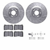 Dynamic Friction 2010-2016 Hyundai Genesis Coupe Front Drill/Slot Silver Rotors 5000 Adv Brake Pads w/Hardware by Dynamic Friction Company 7512-03064