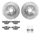 Dynamic Friction 2015-2025 Subaru Legacy Rear Drilled & Slotted Silver Rotors with 5000 Advanced Pads w/Hardware by Dynamic Friction Company 7512-13039