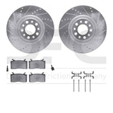 Dynamic Friction 2017-2025 Alfa Romeo Stelvio Front Drill/Slot Silver Rotors with 5000 Advanced Brake Pads w/Hardware by Dynamic Friction Company 7512-16006