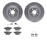 Dynamic Friction 2017-2025 Alfa Romeo Giulia Rear Drilled & Slotted Silver Rotors with 5000 Advanced Pads w/Hardware by Dynamic Friction Company 7512-16007