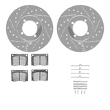Dynamic Friction 1976-1979 Lotus Elite Front Drilled & Slotted Silver Rotors with 5000 Advanced Brake Pads w/Hardware by Dynamic Friction Company 7512-22003