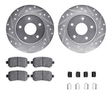 Dynamic Friction 2008-2012 Chrysler Town & Country (Van) Rear Drill/Slot Silver Rotors 5000 Adv Brake Pads w/Hardware by Dynamic Friction Company 7512-40041