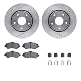 Dynamic Friction 2009-2016 Chrysler Town & Country (Van) Front Drill/Slot Silver Rotors 5000 Adv Pads w/Hardware by Dynamic Friction Company 7512-40092
