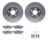 Dynamic Friction 1984-1987 Chrysler New Yorker Front Drill/Slot Silver Rotors 5000 Adv Brake Pads w/Hardware by Dynamic Friction Company 7512-40141