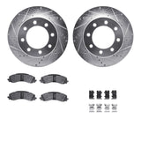 Dynamic Friction 2019-2025 Ram 2500 Front Drilled & Slotted Silver Rotors with 5000 Advanced Brake Pads w/Hardware by Dynamic Friction Company 7512-40487