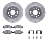 Dynamic Friction 2005-2020 Cadillac XTS Front Drilled & Slotted Silver Rotors with 5000 Advanced Pads w/Hardware by Dynamic Friction Company 7512-48065