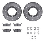 Dynamic Friction 1989-1994 Geo Metro Front Drilled & Slotted Silver Rotors with 5000 Advanced Brake Pads w/Hardware by Dynamic Friction Company 7512-50005