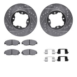 Dynamic Friction 1990-1997 Acura CL Front Drilled & Slotted Silver Rotors with 5000 Advanced Brake Pads w/Hardware by Dynamic Friction Company 7512-59018