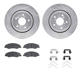 Dynamic Friction 2018-2025 Honda Odyssey Front Drilled & Slotted Silver Rotors with 5000 Advanced Pads w/Hardware by Dynamic Friction Company 7512-59090
