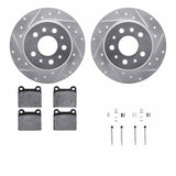Dynamic Friction 1961-1991 Mercedes-Benz 220D Rear Drilled & Slotted Silver Rotors with 5000 Advanced Pads w/Hardware by Dynamic Friction Company 7512-63010