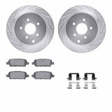 Dynamic Friction 2003-2024 Infiniti M35h Rear Drilled & Slotted Silver Rotors with 5000 Advanced Pads w/Hardware by Dynamic Friction Company 7512-67102