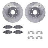 Dynamic Friction 2013-2024 Infiniti JX35 Front Drilled & Slotted Silver Rotors with 5000 Advanced Pads w/Hardware by Dynamic Friction Company 7512-67125