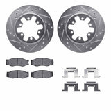 Dynamic Friction 1985-1997 Nissan Pickup Front Drilled & Slotted Silver Rotors with 5000 Advanced Pads w/Hardware by Dynamic Friction Company 7512-67284