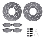 Dynamic Friction 1984-1995 Toyota Pickup Front Drilled & Slotted Silver Rotors with 5000 Advanced Pads w/Hardware by Dynamic Friction Company 7512-76027