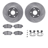 Dynamic Friction 2003-2006 Lexus ES330 Front Drilled & Slotted Silver Rotors with 5000 Advanced Brake Pads w/Hardware by Dynamic Friction Company 7512-76061