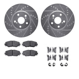 Dynamic Friction 2008-2019 Pontiac Vibe Front Drilled & Slotted Silver Rotors with 5000 Advanced Pads w/Hardware by Dynamic Friction Company 7512-76137