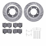 Dynamic Friction 2007-2022 Lexus LX570 Front Drilled & Slotted Silver Rotors with 5000 Advanced Brake Pads w/Hardware by Dynamic Friction Company 7512-76161