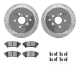 Dynamic Friction 2010-2020 Lexus RX350 Rear Drilled & Slotted Silver Rotors with 5000 Advanced Brake Pads w/Hardware by Dynamic Friction Company 7512-76167