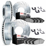 Dynamic Friction 2019-2025 Ram 3500 Front & Rear Drilled & Slotted Silver Rotors with 5000 Advanced Pads w/Hardware by Dynamic Friction Company 7514-40270