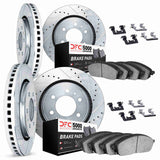 Dynamic Friction 2007-2017 Buick Enclave Front & Rear Drill/Slot Silver Rotors 5000 Adv Brake Pads w/Hardware by Dynamic Friction Company 7514-48028