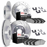 Dynamic Friction 1998-2010 Lexus GS300 Front & Rear Drill/Slot Silver Rotors with 5000 Advanced Brake Pads w/Hardware by Dynamic Friction Company 7514-75001