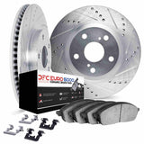 Dynamic Friction 2020-2025 Jaguar I-Pace Rear Drilled & Slotted Silver Rotors with Euro 5000 Ceramic Pads w/Hardware by Dynamic Friction Company 7612-11031