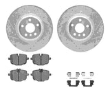 Dynamic Friction 2016-2025 BMW 840i Gran Coupe Rear Drill/Slot Silver Rotors Euro 5000 Ceramic Brake Pads w/Hardware by Dynamic Friction Company 7612-31101