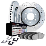Dynamic Friction 1971-1991 Chevrolet V10 Front Drill/Slot Silver Rotors 4000 HybriDynamic Brake Pads w/Hardware by Dynamic Friction Company 7812-42006