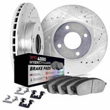Dynamic Friction 2016-2024 Dodge Attitude Front Drill/Slot Silver Rotors 4000 HybriDynamic Brake Pads w/Hardware by Dynamic Friction Company 7812-72089