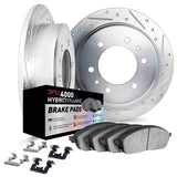 Dynamic Friction 1981-1985 Toyota 4Runner Front Drill/Slot Silver Rotors 4000 HybriDynamic Brake Pads w/Hardware by Dynamic Friction Company 7812-76011