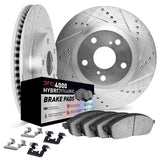 Dynamic Friction 1984-1995 Toyota Pickup Front Drill/Slot Silver Rotors 4000 HybriDynamic Brake Pads w/Hardware by Dynamic Friction Company 7812-76027