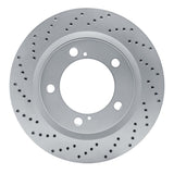 Dynamic Friction 2007-2022 Lexus Lx570 Front Left Drilled Geoperformance Rotor by Dynamic Friction Company 820-76136L