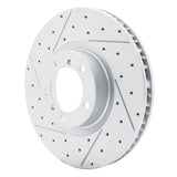 Dynamic Friction 2010-2024 Audi e-Tron Gt Left Front Drilled & Slotted Geoperformance Rotor by Dynamic Friction Company 830-02084D