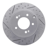 Dynamic Friction 2005-2020 Hyundai Azera Rear Left Drilled & Slotted Geoperformance Rotor by Dynamic Friction Company 830-03021L