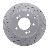Dynamic Friction 2005-2020 Hyundai Tucson Rear Right Drilled & Slotted Geoperformance Rotor by Dynamic Friction Company 830-03021R