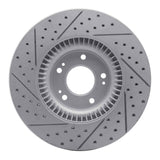 Dynamic Friction 2009-2014 Hyundai Genesis Sedan Front Right Drilled & Slotted Geoperformance Rotor by Dynamic Friction Company 830-03028R