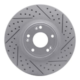 Dynamic Friction 2009-2014 Hyundai Genesis Sedan Front Right Drilled & Slotted Geoperformance Rotor by Dynamic Friction Company 830-03028R