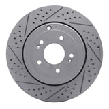 Dynamic Friction 2010-2016 Hyundai Genesis Coupe Rear Left Drilled & Slotted Geoperformance Rotor by Dynamic Friction Company 830-03031L