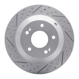 Dynamic Friction 2010-2021 Hyundai Santa Fe Xl Rear Left Drilled & Slotted Geoperformance Rotor by Dynamic Friction Company 830-03050L