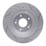 Dynamic Friction 2010-2021 Hyundai Santa Fe Rear Right Drilled & Slotted Geoperformance Rotor by Dynamic Friction Company 830-03050R