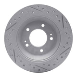 Dynamic Friction 2014-2023 Hyundai Kona Rear Left Drilled & Slotted Geoperformance Rotor by Dynamic Friction Company 830-03059L